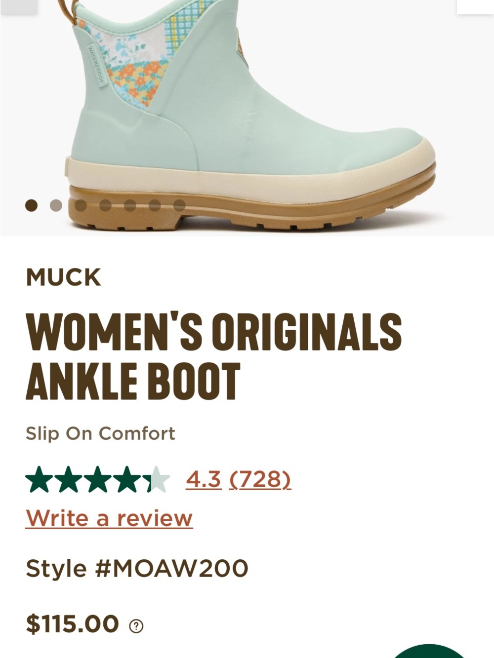 Women's Originals Ankle Boot in Light Mint